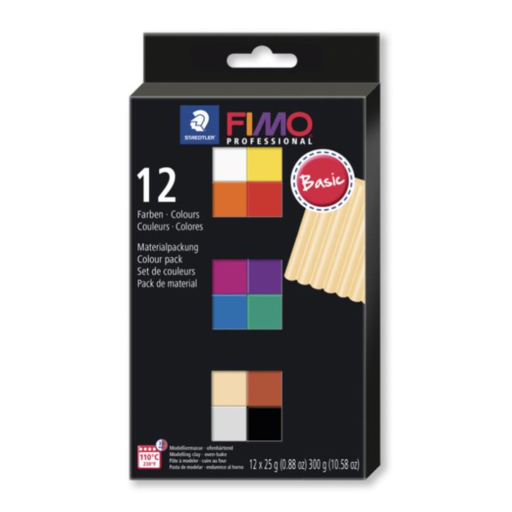 خمیر مجسمه سازی فیمو استدلر مدل پروفشنال بیسیک 8043C12-1 بسته‌ی 12 عددی